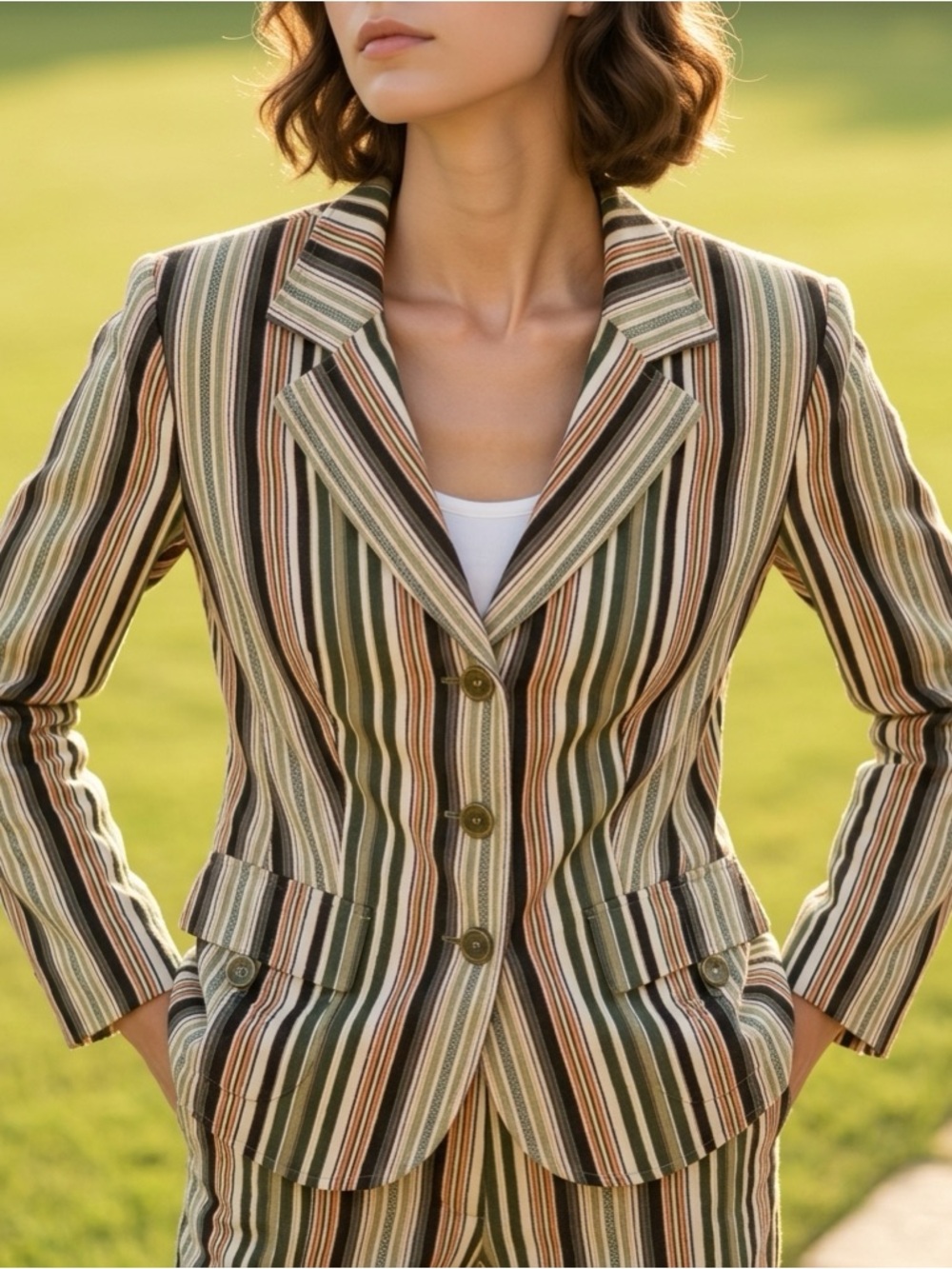 Basler Striped Tailored Blazer | NWT | Size 10 | Designer | $495 Retail |